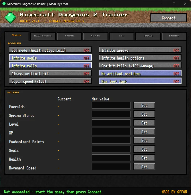 Minecraft Dungeons II Trainer